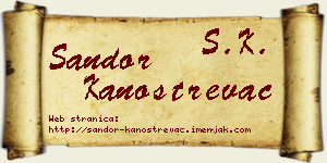 Šandor Kanostrevac vizit kartica